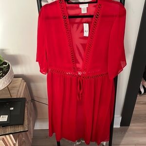 New York & Company - NWT - SZ: L - Red Kimono/ Cover-up